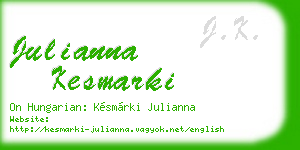 julianna kesmarki business card