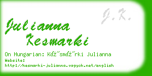 julianna kesmarki business card